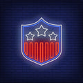 Stars And Stripes On Shield Neon Sign