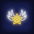Star With Wings Neon Sign