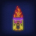 Totem Pole With Bird And Fire Flame Neon Sign