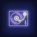 Vinyl Record Player Neon Sign