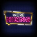 We Are Hiring Neon Sign