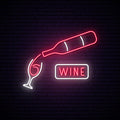 Wine Neon Sign for Bars and Home