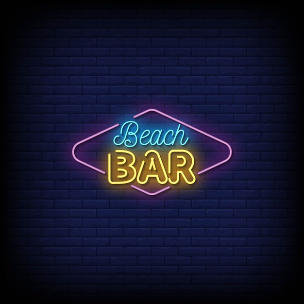 Beach Bar Neon Sign Perfect for Bars & Events