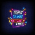 Buy One Get One Free Neon Sign Perfect for Promotions