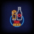 Cold Beer Logo Neon Sign Perfect for Bars & Events