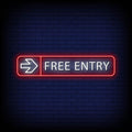 Free Entry Neon Sign Perfect for Bars & Events
