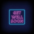 Get well soon purple neon sign