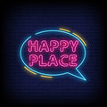 Happy Place Multicolor Neon Sign - Pink Neon Sign