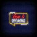 Like Share Neon Sign