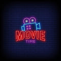 Movie Time Logo Neon Sign