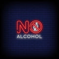 No Alcohol Neon Sign Perfect for Bars & Events