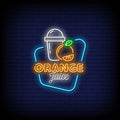 Orange Juice Neon Sign Perfect for Bars & Events