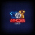 Soccer Live Neon Sign Perfect for Bars & Events