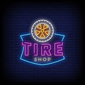 Tire Shop Logo Neon Sign